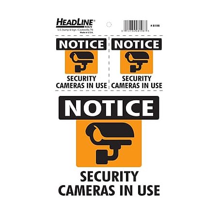 Ensemble d’autocollants de sécurité notice security cameras in use
