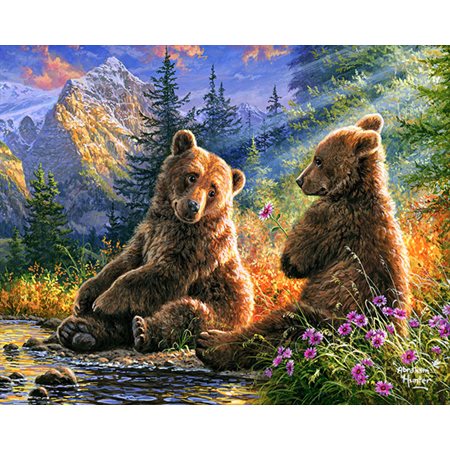 Peinture à numéro 15x19 - Couple d'ours
