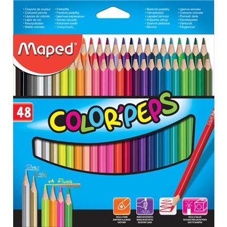 Ensemble de 48 crayons à colorier classiques