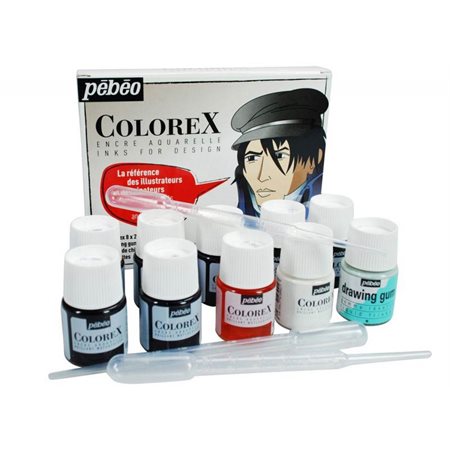 Ensemble d'encre à dessin Colorex (10 x 20 ml)