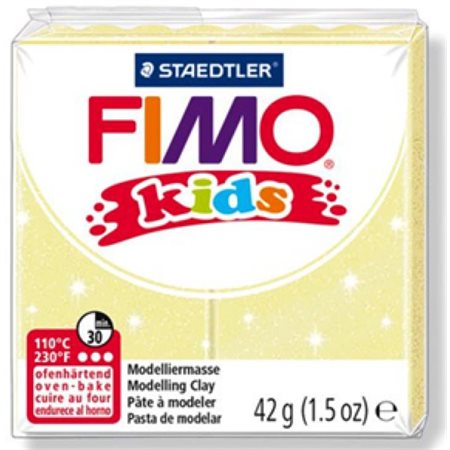 Pâte Fimo Kids scintillante; Jaune (42 g)