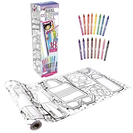 Rouleau de coloriage avec crayons - Mode