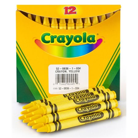 12 crayons de cire Crayola - Jaune
