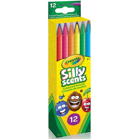12 crayon de couleur Twistable Silly Scent