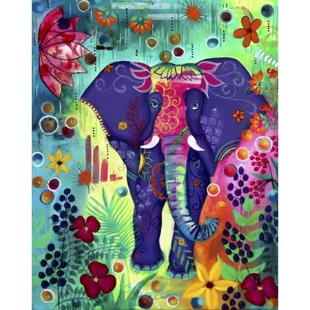 Broderie de diamants: L'éléphant de la joie (40x50