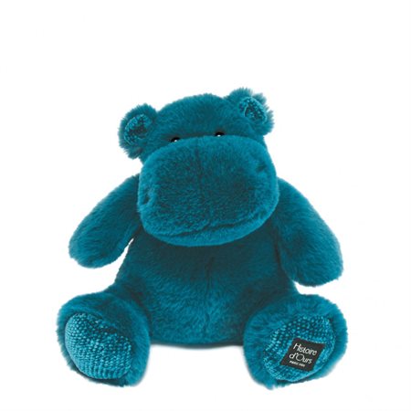 Peluche Hip Hop - Hippopotame bleu 25 cm