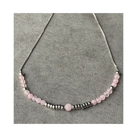 Collier Pink Lady argent 925