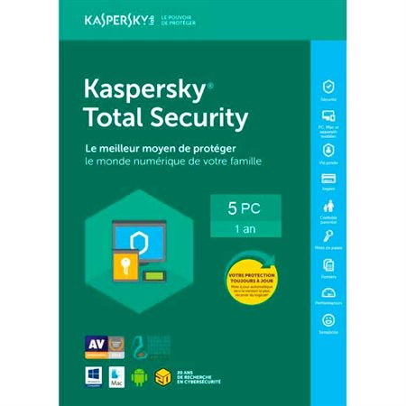 Kaspersky Total Security 5 PC pour 1 an