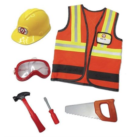 Ensemble costume et accessoires de travailleur de la construction