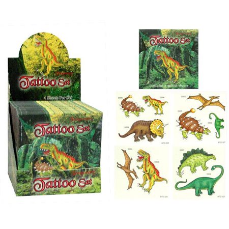 Tatouages temporaires - Dinosaure II (4 feuilles)