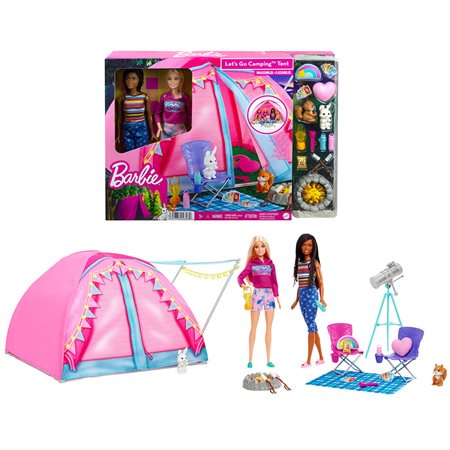 Barbie - Tente de camping avec poupées
