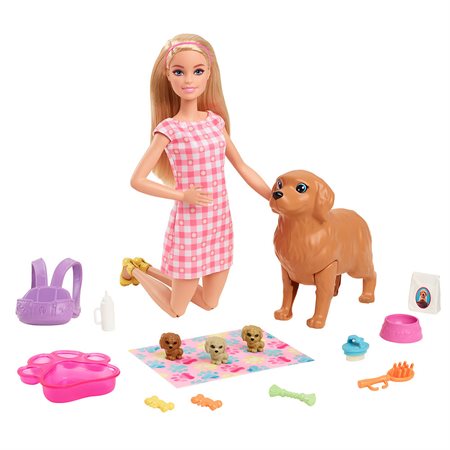 Barbie - Poupée et chiots nouveau-nés