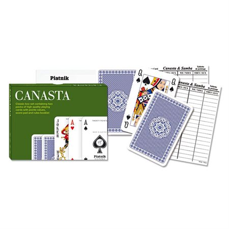 Deux paquets de cartes à jouer et jeu Canasta