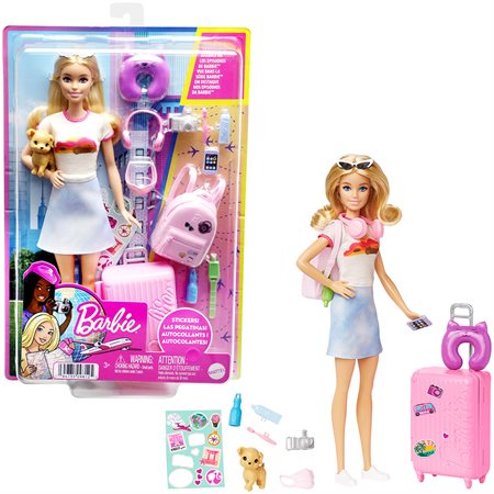 Barbie - Poupée Barbie avec son chiot voyage