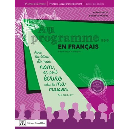 Au programme en français 2e édition 5e année