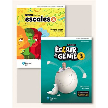 Combo Escales 2e éd.  et Éclair de génie 3: avec cahier du savoir, carte et ens. numérique élève 12 mois