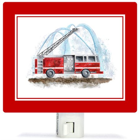 Veilleuse sur toile 5X4 - Camion de pompiers