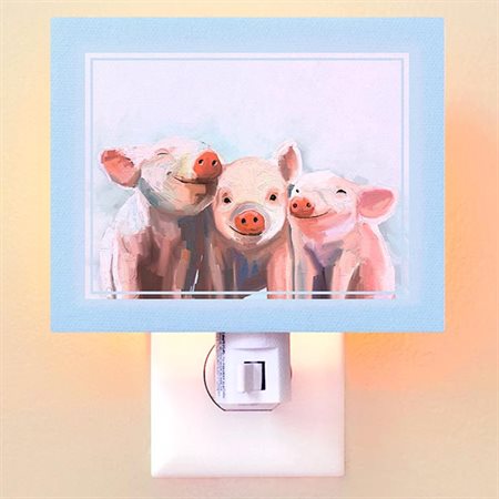 Veilleuse sur toile 5X4 - Trois petits cochons
