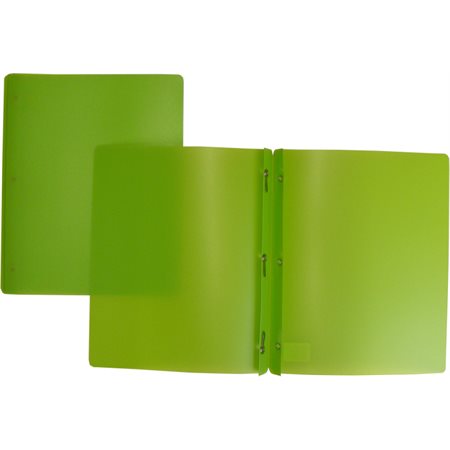 Portfolio de plastique avec attaches et pochettes, vert pâle