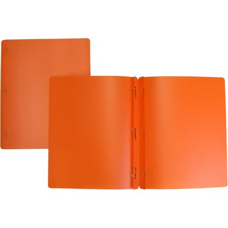 Portfolios de plastique avec attaches et pochettes, orange