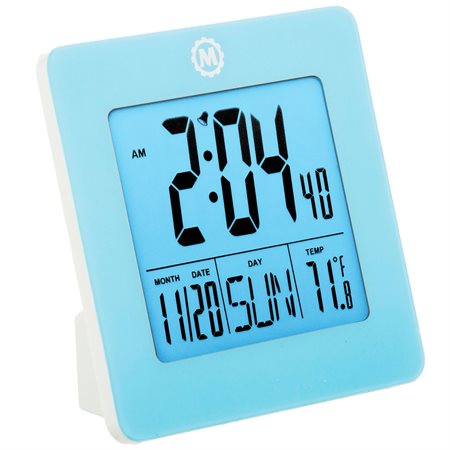 Horloge numérique de voyage ou de bureau bleu
