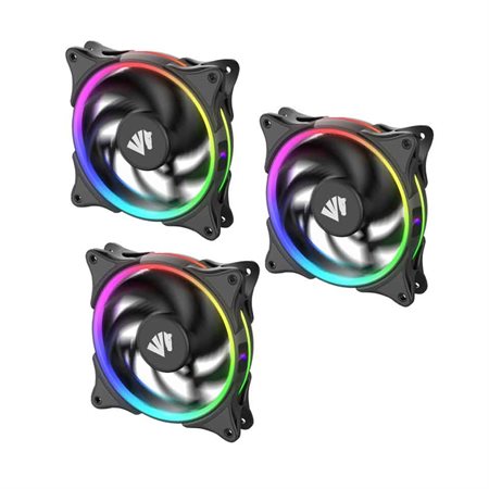 Ensemble de 3 ventilateurs PC RGB noir