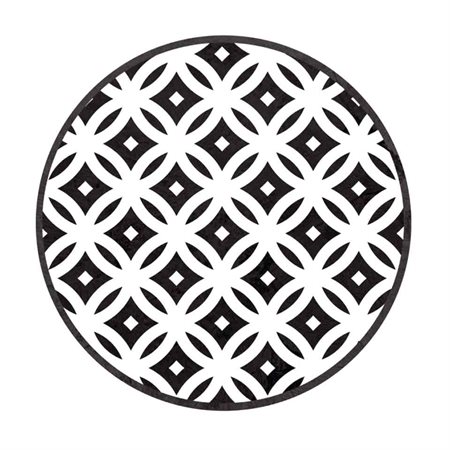 Tapis de souris rond motif noir et blanc