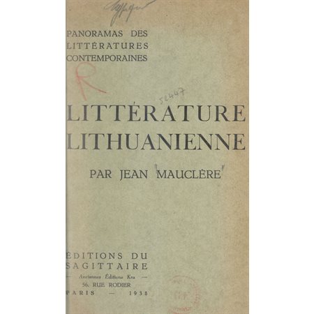 Panorama de la littérature lithuanienne contemporaine
