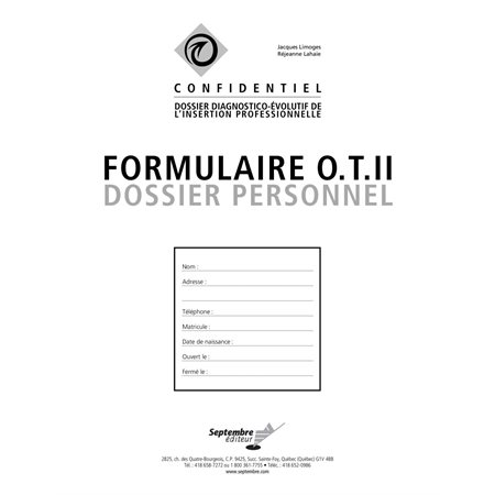 Formulaire O.T.II  Dossier personnel