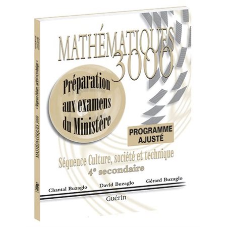 Mathematique 3000 sec 4 preparation programme ajusté CST