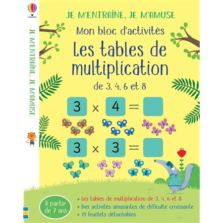Les tables de multiplication de 3, 4, 6 et 8