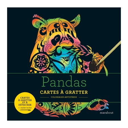 Pandas: cartes à gratter : coloriages antistress