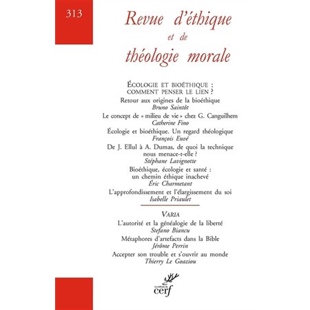 Revue d'éthique et de théologie morale, n° 313