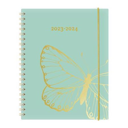 Agenda scolaire 2023-2024: Kibo-OR-EV (or papillon)