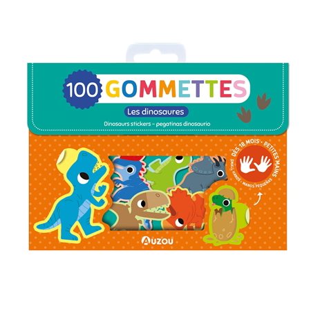 Les dinosaures : 100 gommettes = Dinosaurs stickers = Pegatinas dinosaurio
