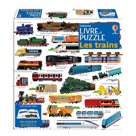 Les trains : Coffret livre et puzzle