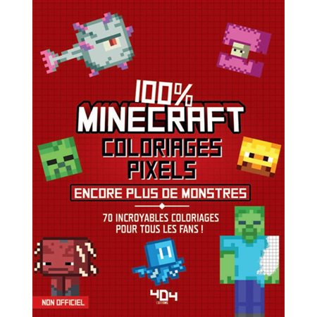 Coloriages pixels 100% Minecraft  (rouge)