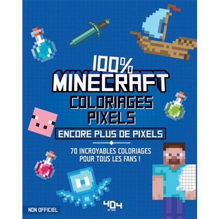 Coloriages pixels 100% Minecraft ( bleu)