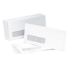 Enveloppe blanche confidentielle à fenêtre #8   3-5 / 8 x 8”
